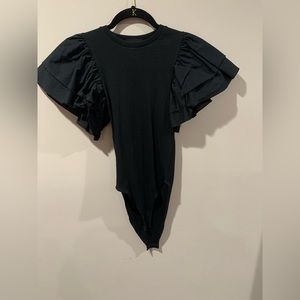 ZARA beautiful arm black bodysuit shirt / women size MEDIUM